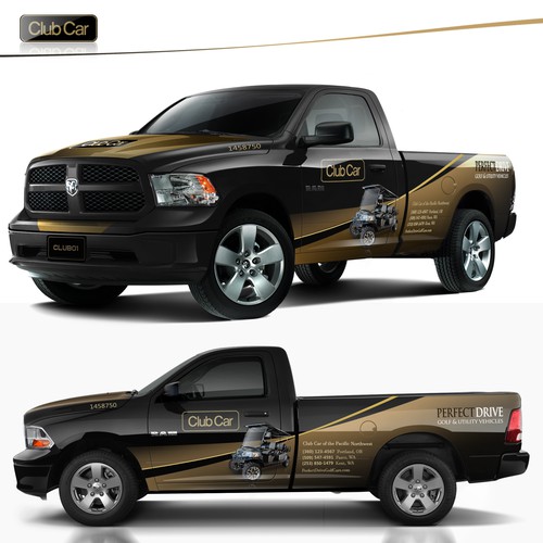 Bold and simple Truck Wrap for Club Car