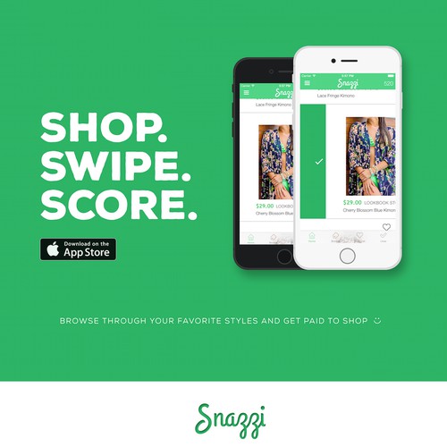Create a fun and minimalistic poster for a new shopping app