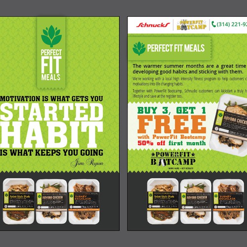 Create a motivating promo flyer for Perfect Fit Meals