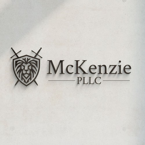 Modern Lion Shield Logo for McKenzie PLLC Law Firm