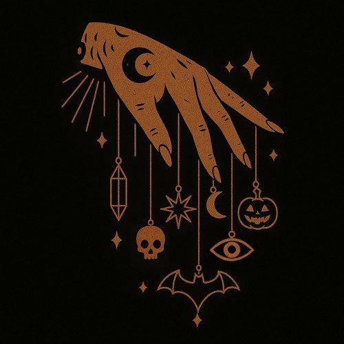 Mystic Hand Halloween T-Shirt Design