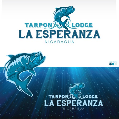 Create a rustic, luxury Logo for La Esperanza Tarpon Lodge