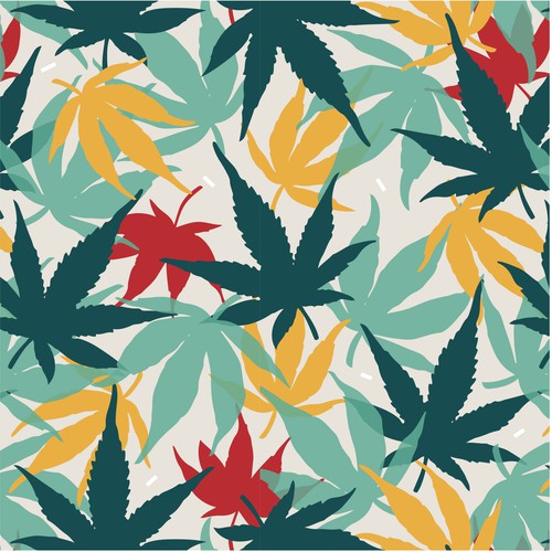 Pattern for a cannabis brand and packaging.