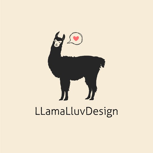 happy lama logo concept