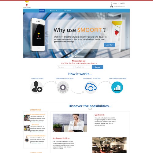 Smoofit - a new exiting startup need help to design a landing page!
