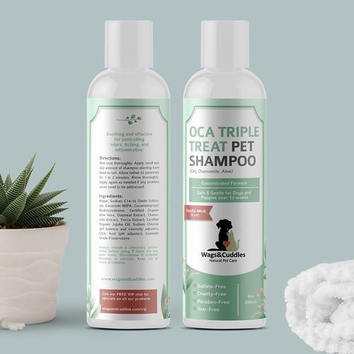 Pet Shampoo Bottle Label