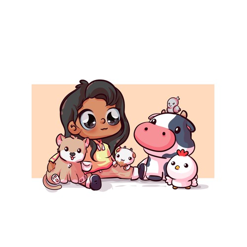 Character with farm animals.
