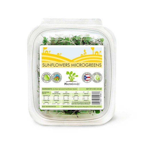 Concept of sticker for microgreens packaging
