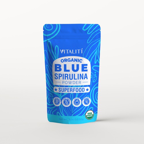 Vitalití Blue Spirulina Packaging 