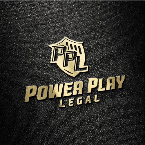 Edgy sporty law firm logo for Power Play Legal