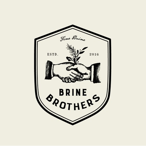 Design a unique brand logo for premium pickle brine drink for Brine Brothers