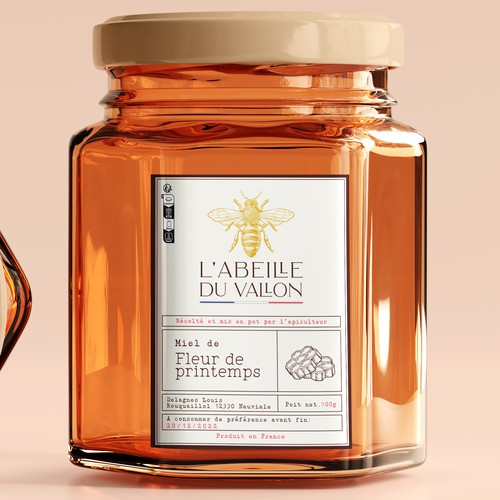 Honey jar label design