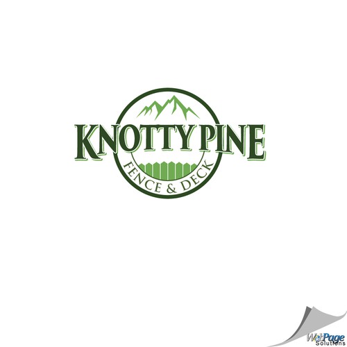 Knotty Pine Circle logo mountains and picket fence