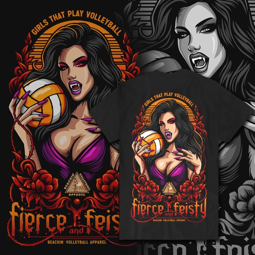 Vampire volleyball girl tee