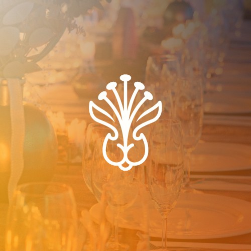 Elegant Catering Logo with Organic Floral Mark for Wedding & Events Brand