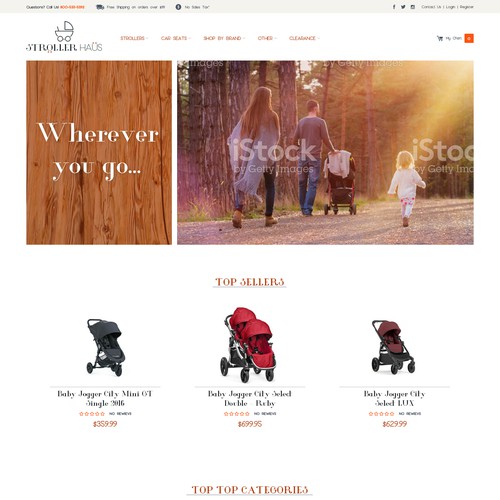 Website design for strooler shop