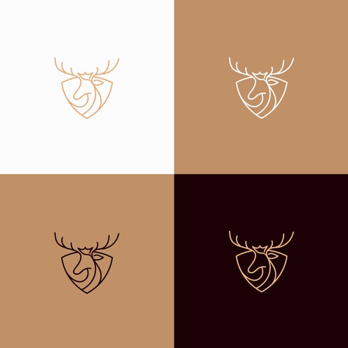 Clean and elegant King's Deer logo design.