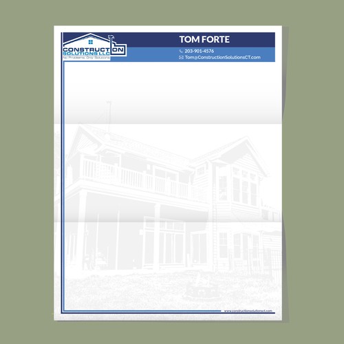 Attractive non-traditional letterhead for a construction company