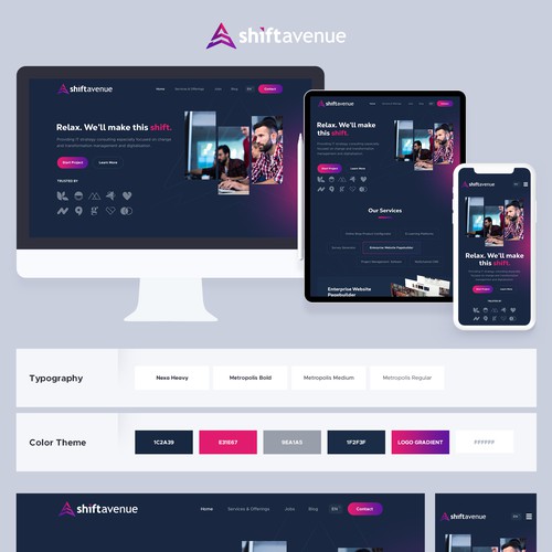 Dark & Mobile Responsive Design for Shift Avenue