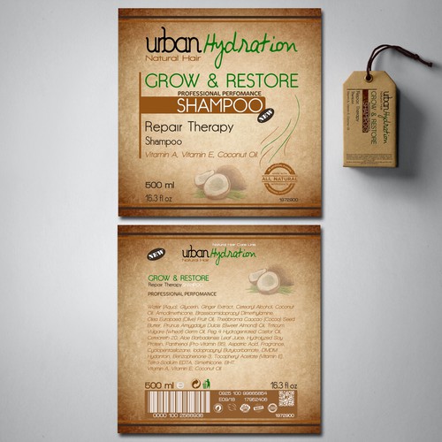 Label for Natural Hair Care Line.