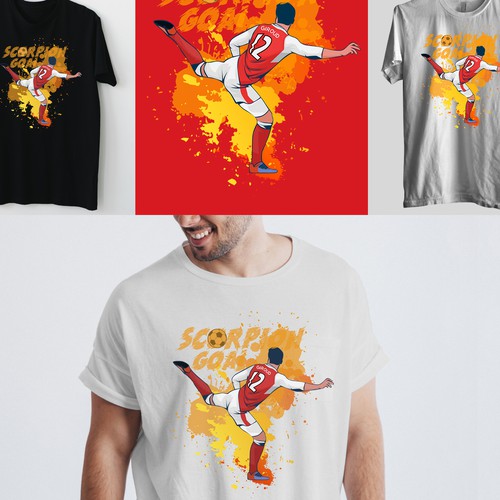 Design an Arsenal themed tshirt for clothing brand