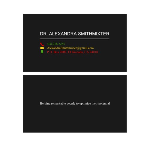 Dr. wants clean, simple, modern business card.