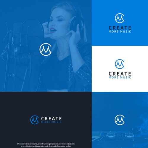 Minimalist logo for Create More Music