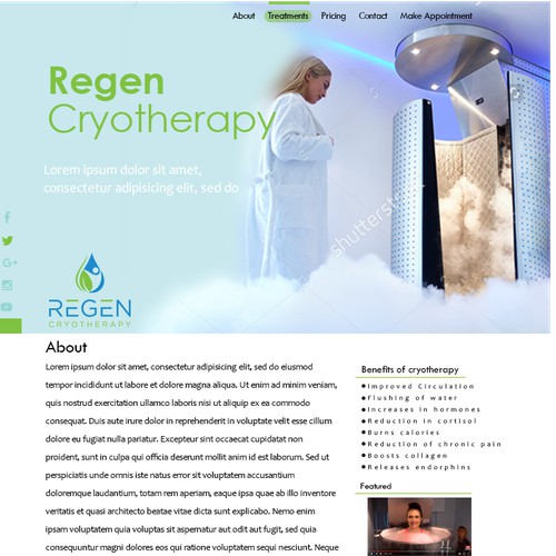 Web design for regen cryotherapy