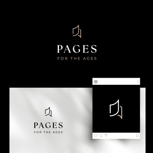Elegant logo design for a collaborative book club