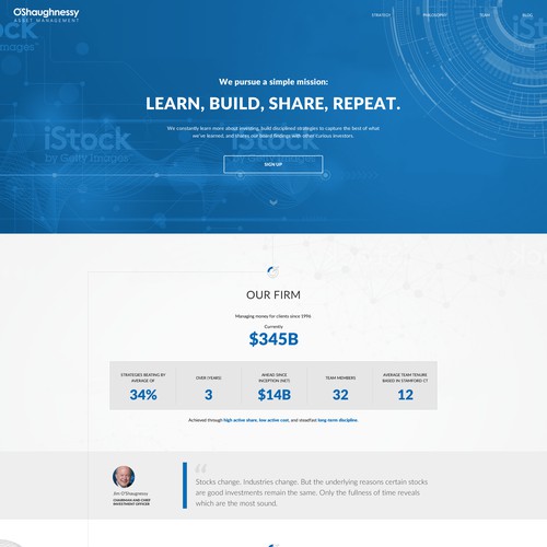 Simple web design for asset menagement firm