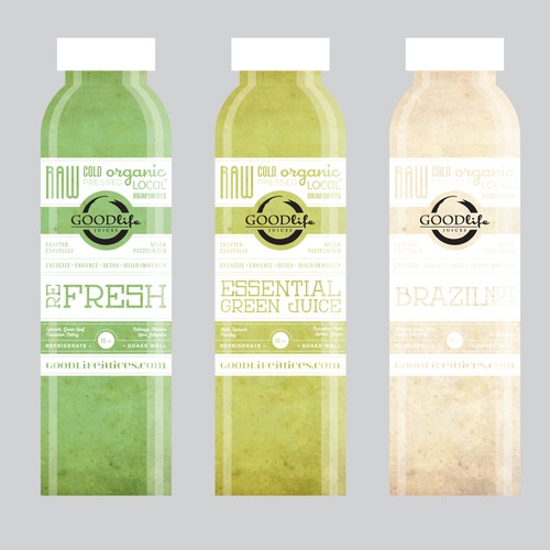 Create label for local carefully crafted, organic cold pressed juice company.