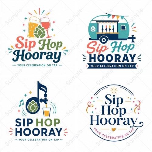 Sip Hop Hooray seeks a logo that is eye catching and evokes joy/fun