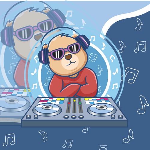 Cartoon Bear DJ