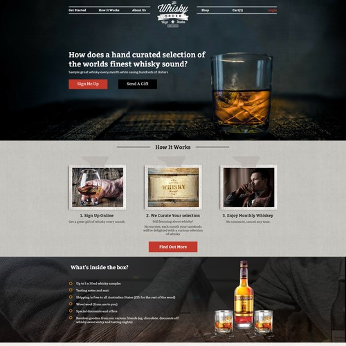 Retro Design for a whiskey subscription service