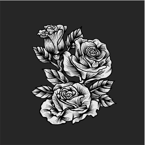 T-Shirt design concept for rose flower