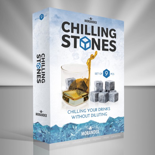 Who can create cold wintery icey illustation for a gift set of 9 chilling rocks for Amazon.com