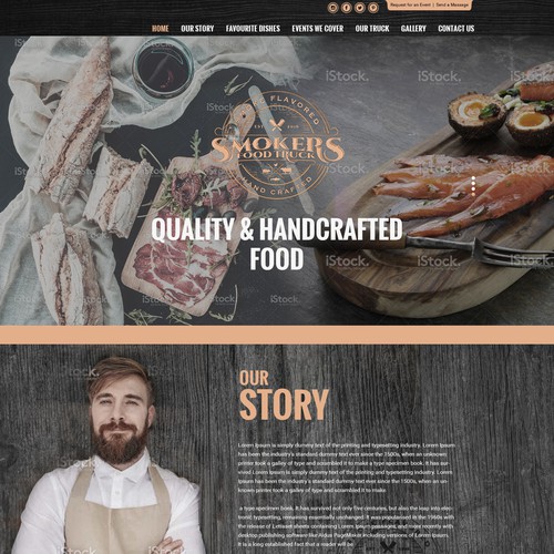 Website design for 'Smokers Foodtruck' restaurant