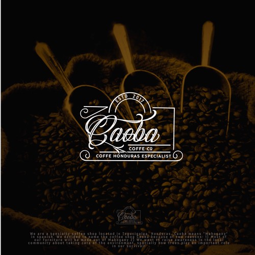 Caoba coffe logo design concept