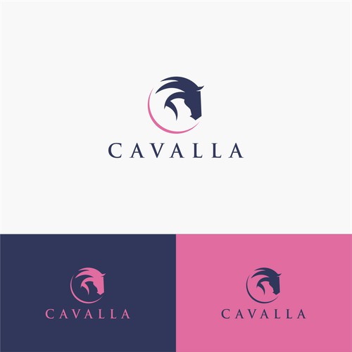 bold horse head logo concept for CAVALLA