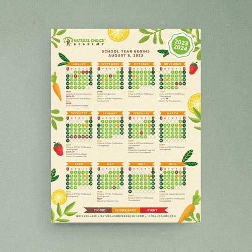 Hand-drawn Earthy School Calendar