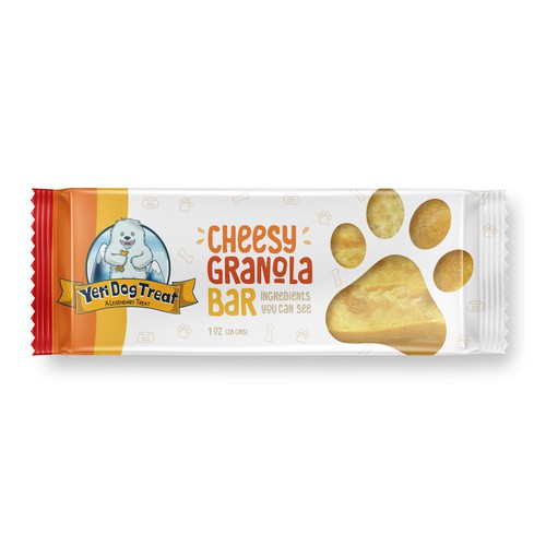 Yeti Dog Treat. Cheese granola bar