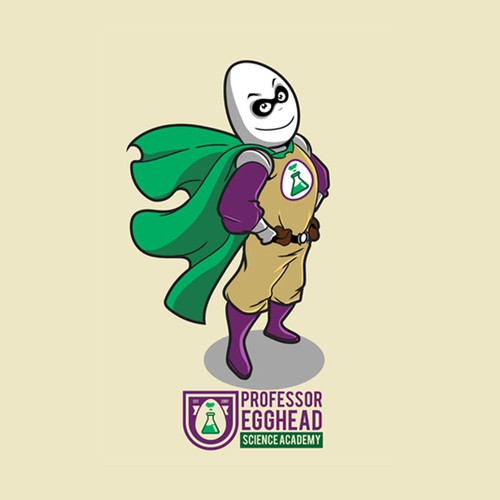 Professor Egg Head Superhero Mascot