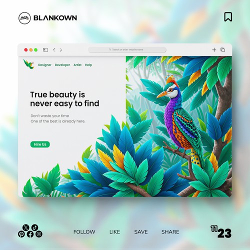 Artistic peacock web design