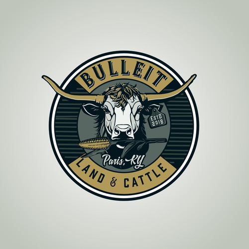 The logo for Bulleit Land and Cattle