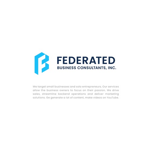 A minimalist lettermark logo concept for a business consultant company
