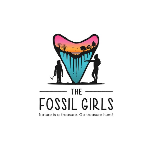Fresh logo concept for The Fossil Girls