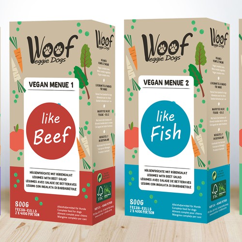 Packaging design vegan dog food