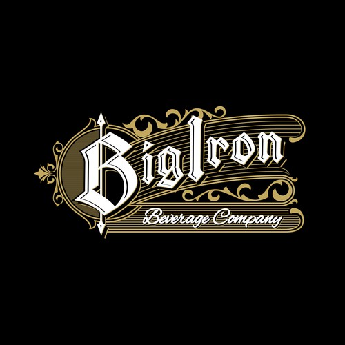 Luxury Vintage Victorian Logo Concept for Big Iron Truck Food Company