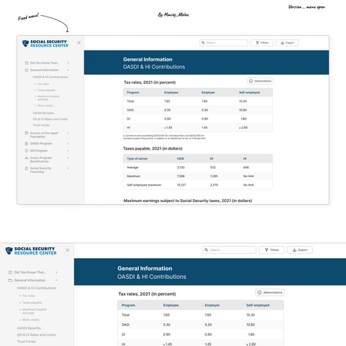 Statistics page