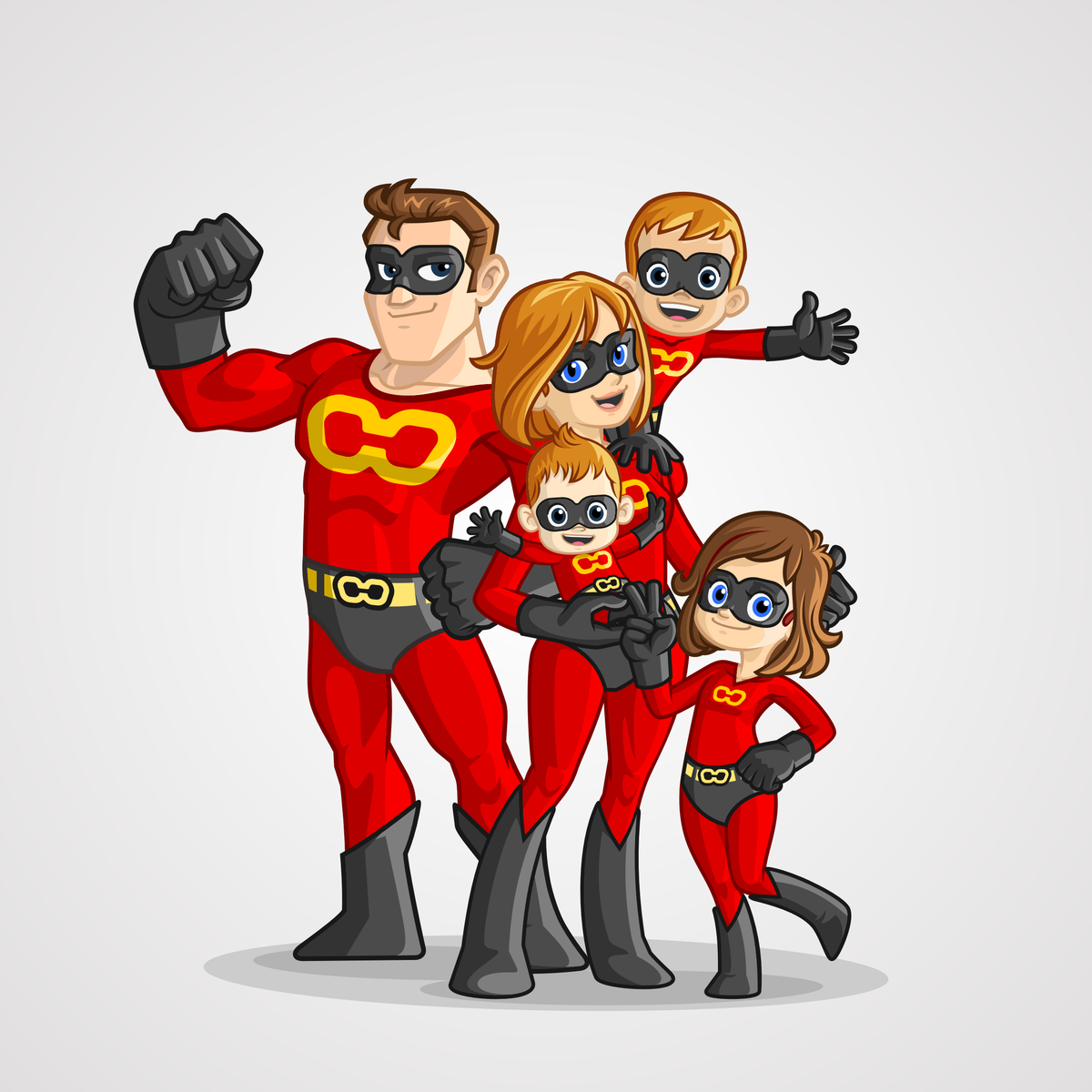 Super Hero Family with 2 alter egos